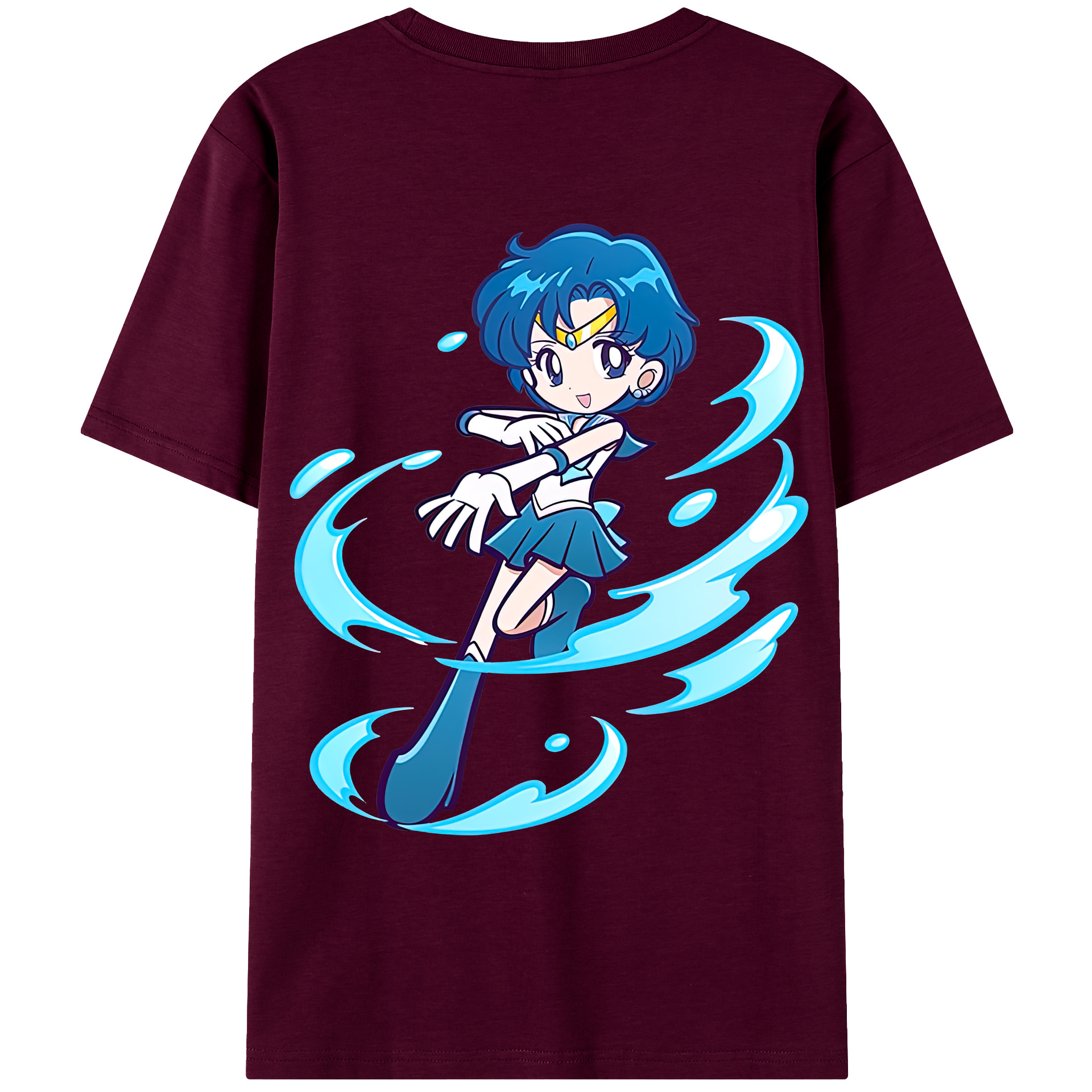 （画像用） 美少女戦士セーラームーン 水野 亜美 みずの あみ Sailor Moon Mizuno Ami レディース半袖Tシャツ(バックプリント)